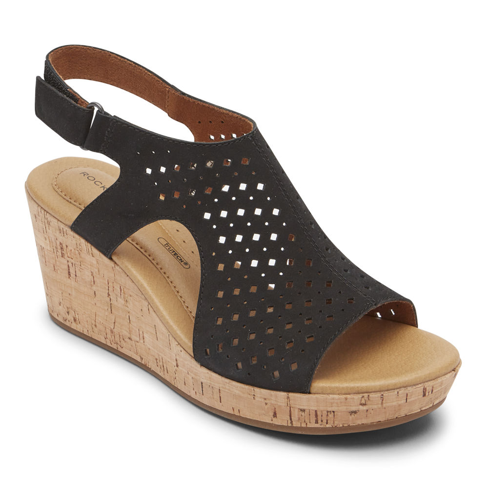 Sandalias Rockport Mujer Mexico - Lyla Slingback Negros - NPWSZ4605